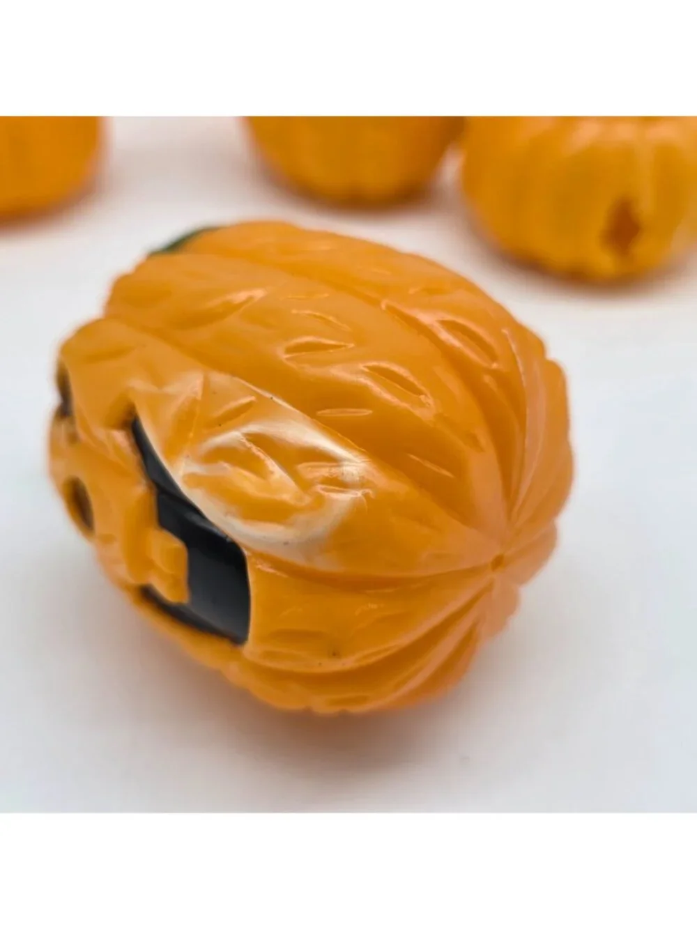 Mini Pumpkin Jack-O-Lantern String Light Covers Plastic Halloween Lot of 10